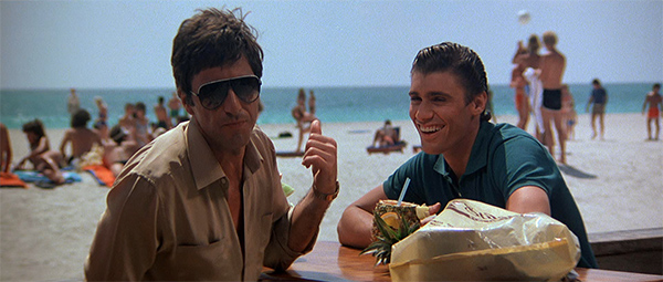 Al Pacino como Tony Montana en Scarface, fotografiada por John A. Alonzo