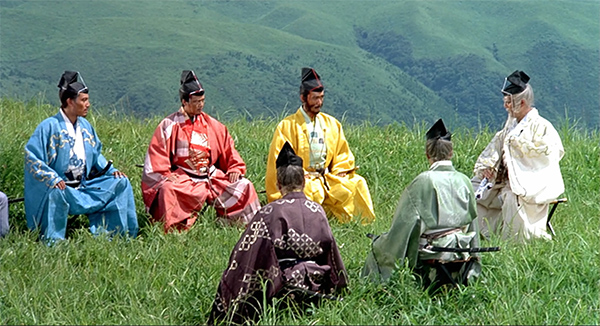 Tatsuya Nakadai en Ran, fotografiada por Saito, Ueda y Nakai