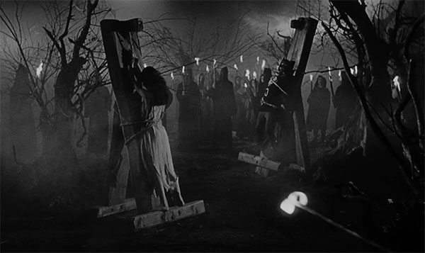 La Maschera del Demonio (1960), exterior nocturno expresionista de Mario Bava