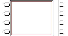 Esquema del primer formato sonoro con reducción lateral de la imagen por la pista óptica