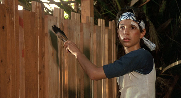 Ralph Macchio y Pat Morita en The Karate Kid