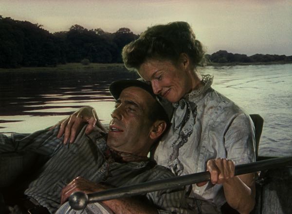 Katharine Hepburn y Humphrey Bogart a bordo de la Reina de África