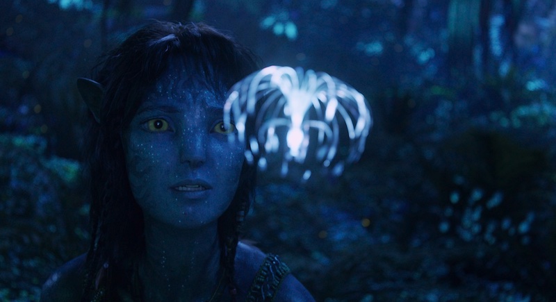 Fotograma de Avatar Fire and Ash con Jake Sully y la nueva tribu de Pandora