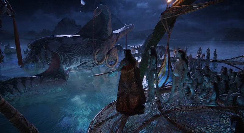 Fotograma de Avatar Fire and Ash con acción en Pandora y captura de movimiento fotorrealista