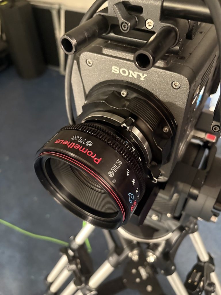 TLS Prometheus 55mm T1.5 mounted on a Sony VENICE during the ON FILM & DIGITAL test