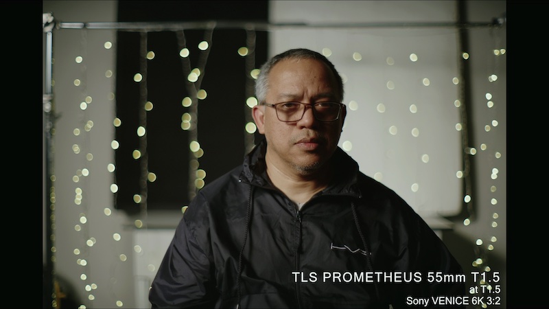 TLS Prometheus 55mm T1.5 wide open on Sony VENICE 6K 3:2 with soft rendering and low contrast