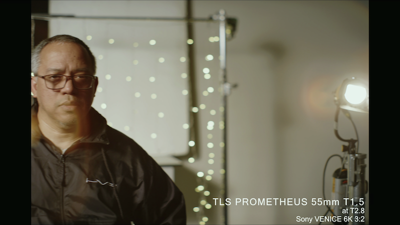 Flare from the TLS Prometheus 55mm T1.5 stopped down to T2.8 with more defined internal reflections