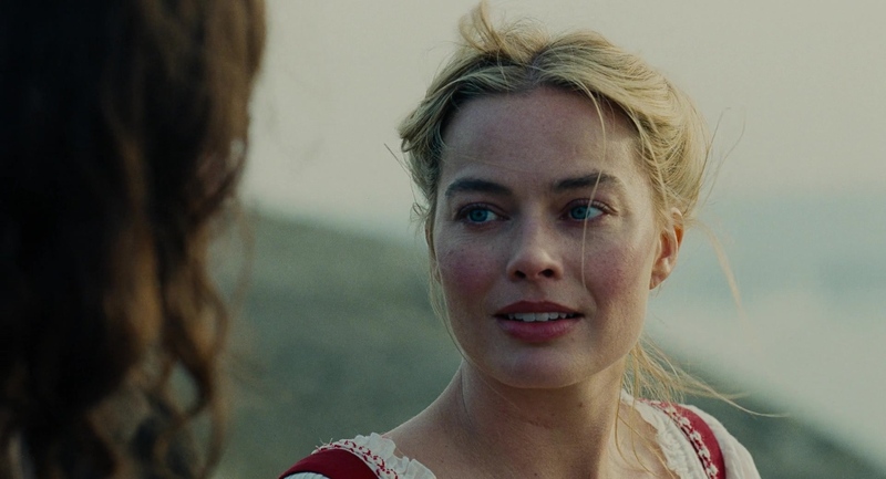 Margot Robbie como Cathy en Wuthering Heights 2026, fotografía de Linus Sandgren en celuloide Kodak