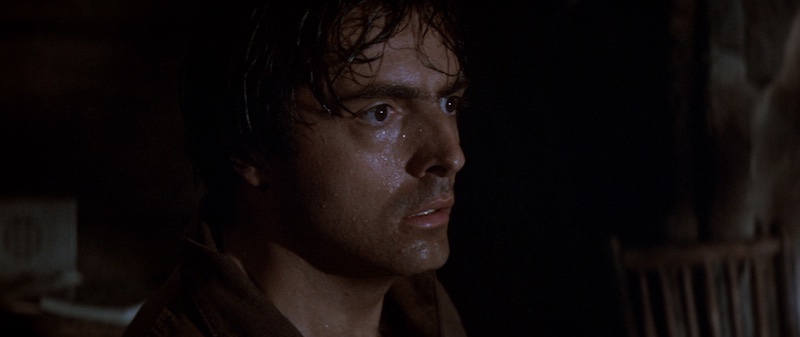Prophecy 1979 fotografía de Harry Stradling Jr primer plano nocturno de Robert Foxworth con iluminación de bajo nivel