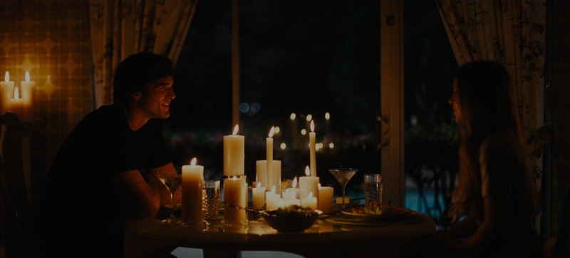 Euphoria Season 3 escena a la luz de las velas con mezcla de 65mm y 35mm anamórfico Panavision