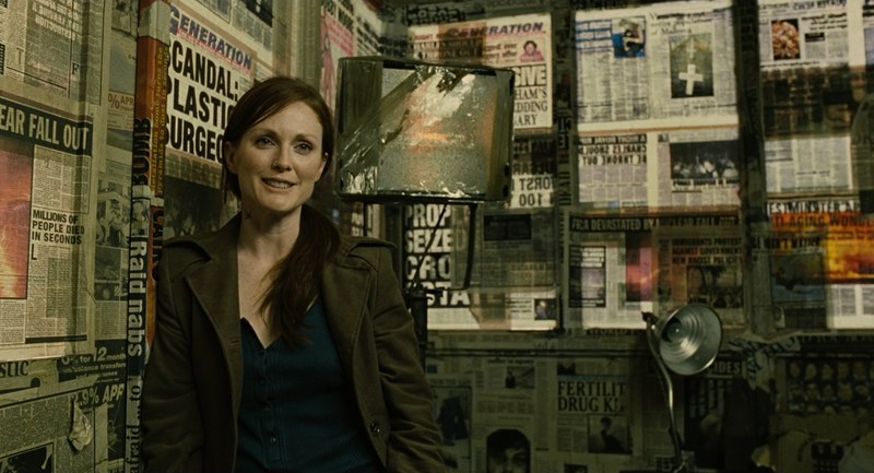 Julianne Moore en Children of Men, película de Alfonso Cuarón fotografiada por Emmanuel Lubezki