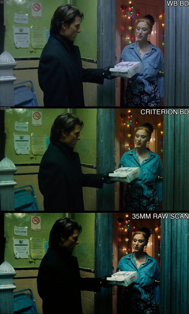 Comparativa entre Blu-ray, Blu-ray 4K y copia de proyección escaneada de Eyes Wide Shut