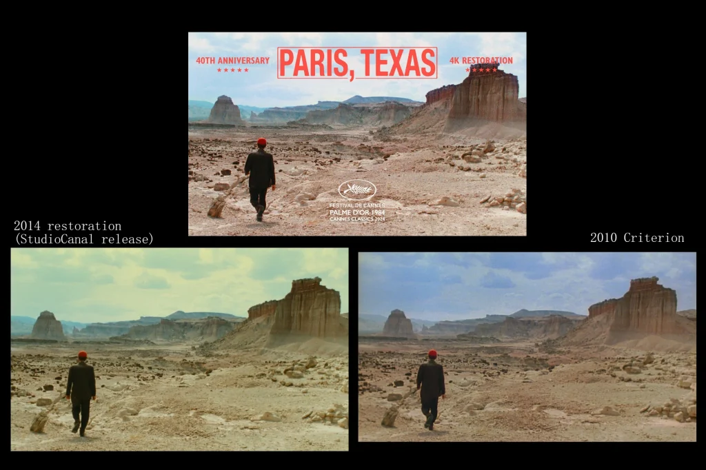 Comparativa entre ediciones en Blu-ray de Paris Texas de Wim Wenders